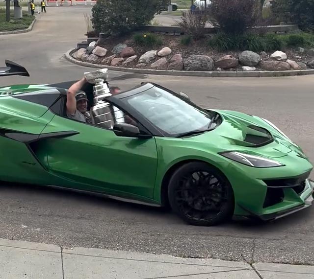 The Stanley Cup Visits Jordan Martinook's Hometown in a Roswell Green Corvette ZR1