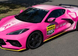 Pink C8 Corvette Pace Car Returns to NASCAR for ‘Making Strides Against Breast Cancer’ Campaign Pink C8 Corvette Pace Car Returns to NASCAR for 'Making Strides Against Breast Cancer' Campaign