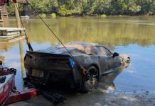 Stolen C7 Grand Sport Pulled from a Watery Grave by Divers Stolen C7 Grand Sport Pulled from a Watery Grave by Divers