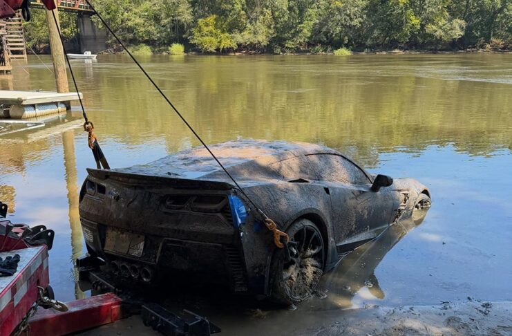 Stolen C7 Grand Sport Pulled from a Watery Grave by Divers Stolen C7 Grand Sport Pulled from a Watery Grave by Divers